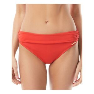 VINCE CAMUTO SWIM Women's Red Lined Ruched High Waisted Swimsuit Bottom XS